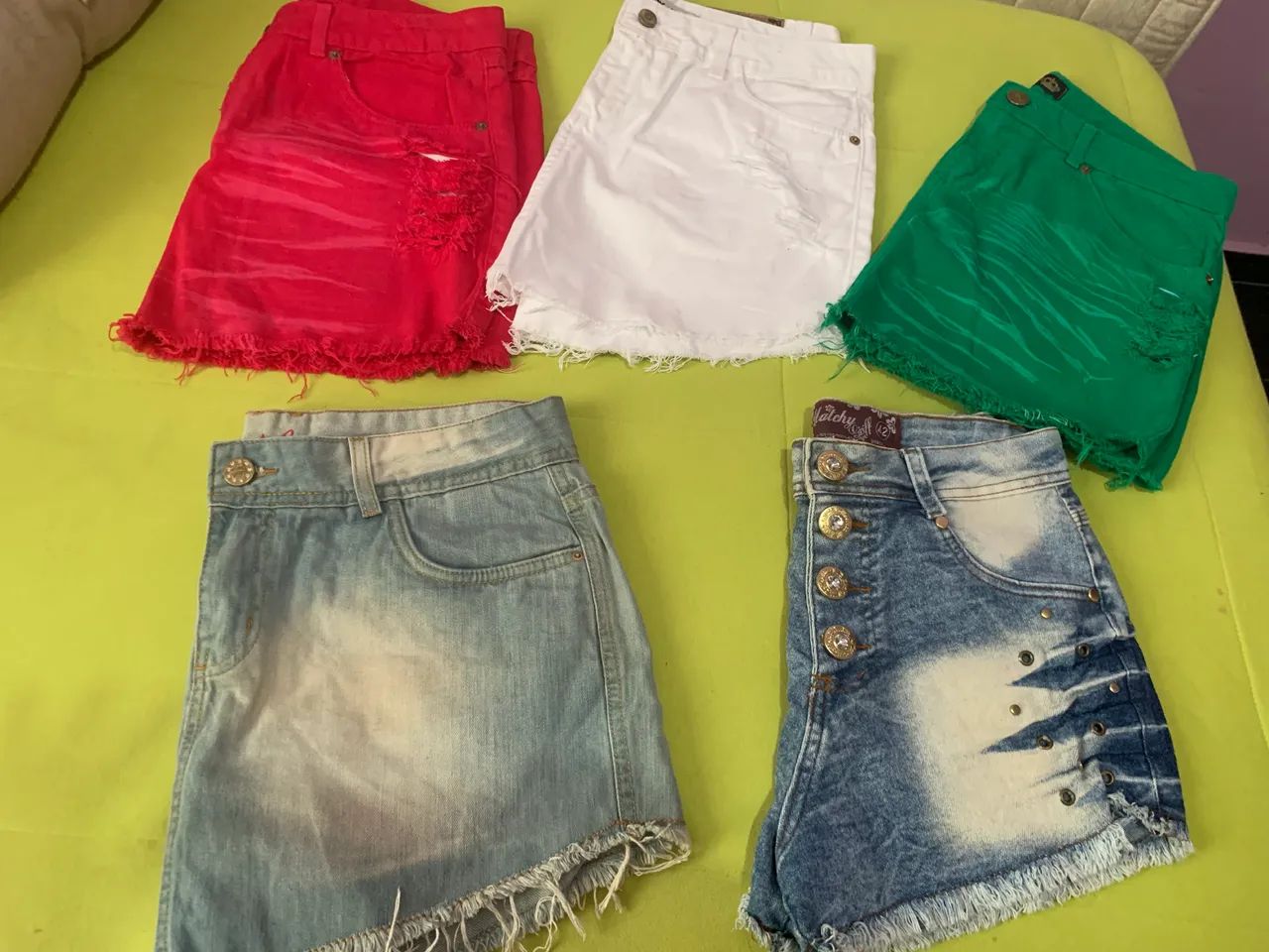 5 pcs femininas, mini saias e shorts jeans; c&a - Foto 4