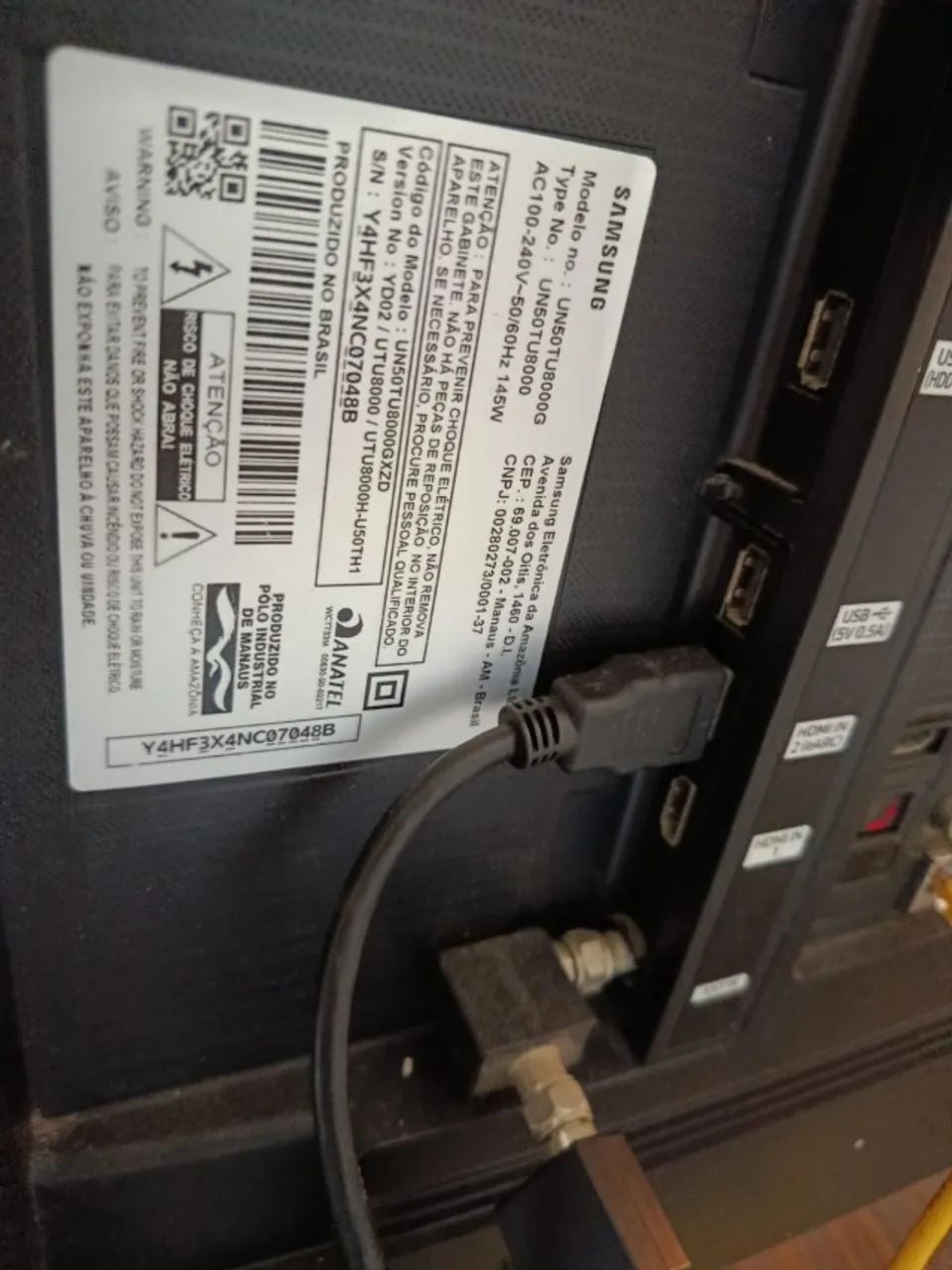 TV Samsung 50 polegadas UN50TU8000G - COM DEFEITO, sem imagem, para peças ou reparo - Foto 5