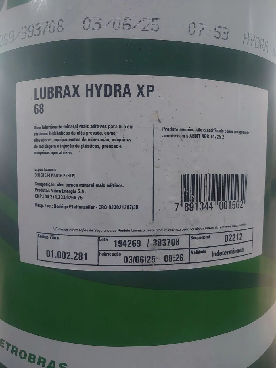 LUBRAX COMPSOR AC 150 GALÃO 20 L e OLEO HIDRAULICO XP 68 GALAO 20 LITROS - Foto 2