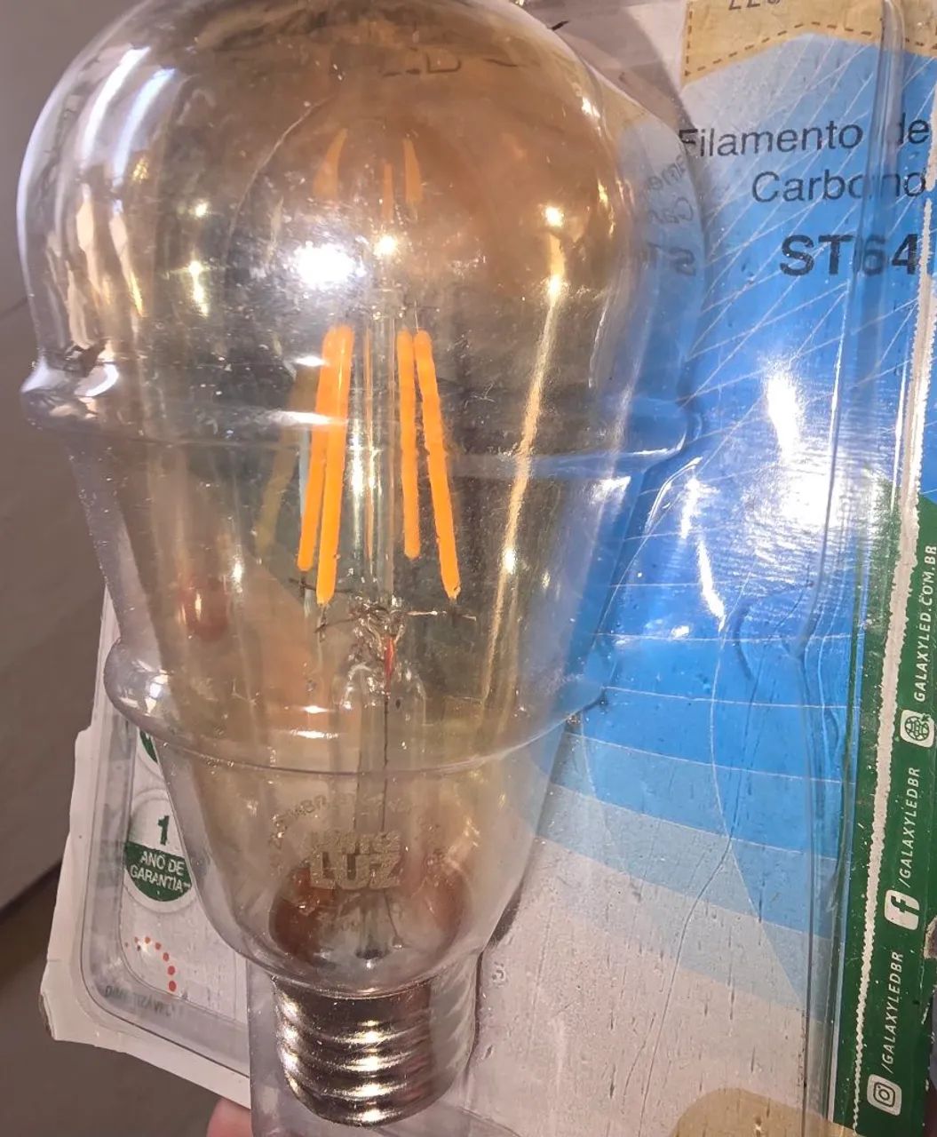 2 lampadas Filamento led 4w st64 E27 - Foto 3