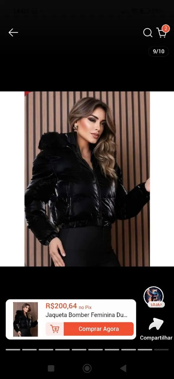 Jaqueta puffer feminina 