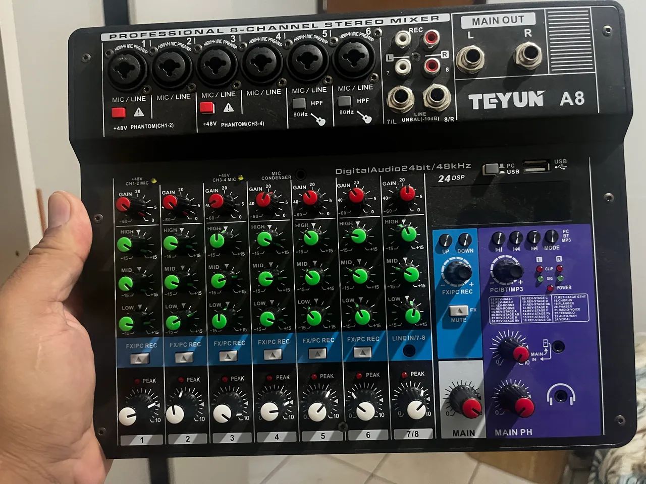 Mesa de Som digital TEYUN A8 8 canais e Bluetooth - Foto 2