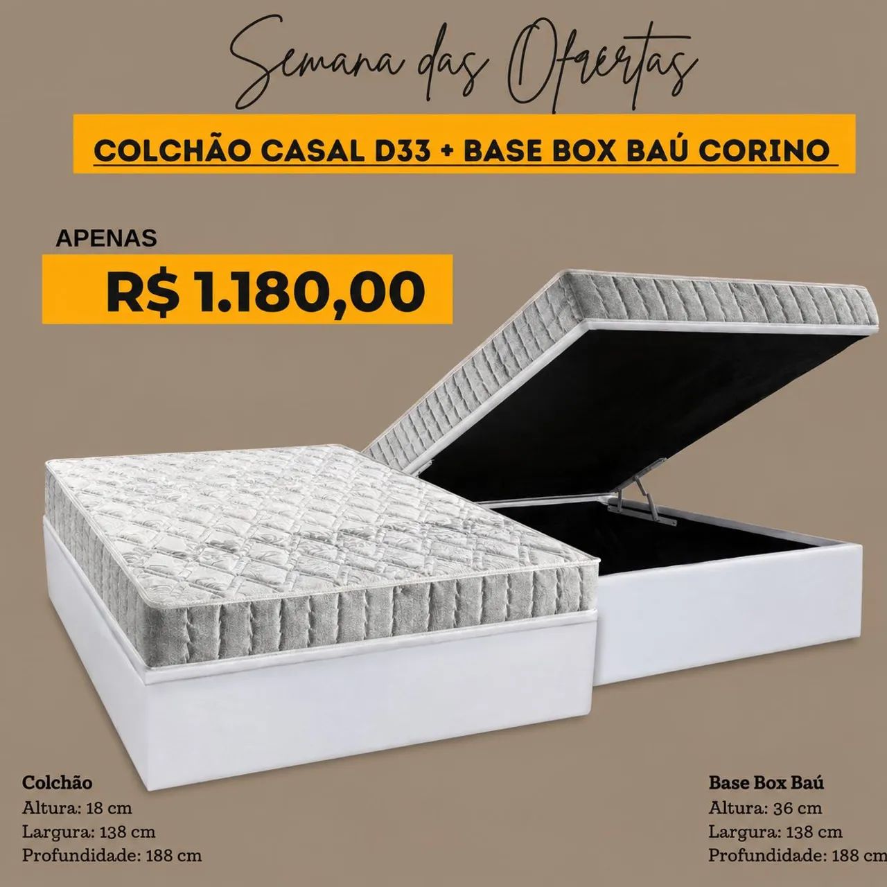 Base baú com colchão D33