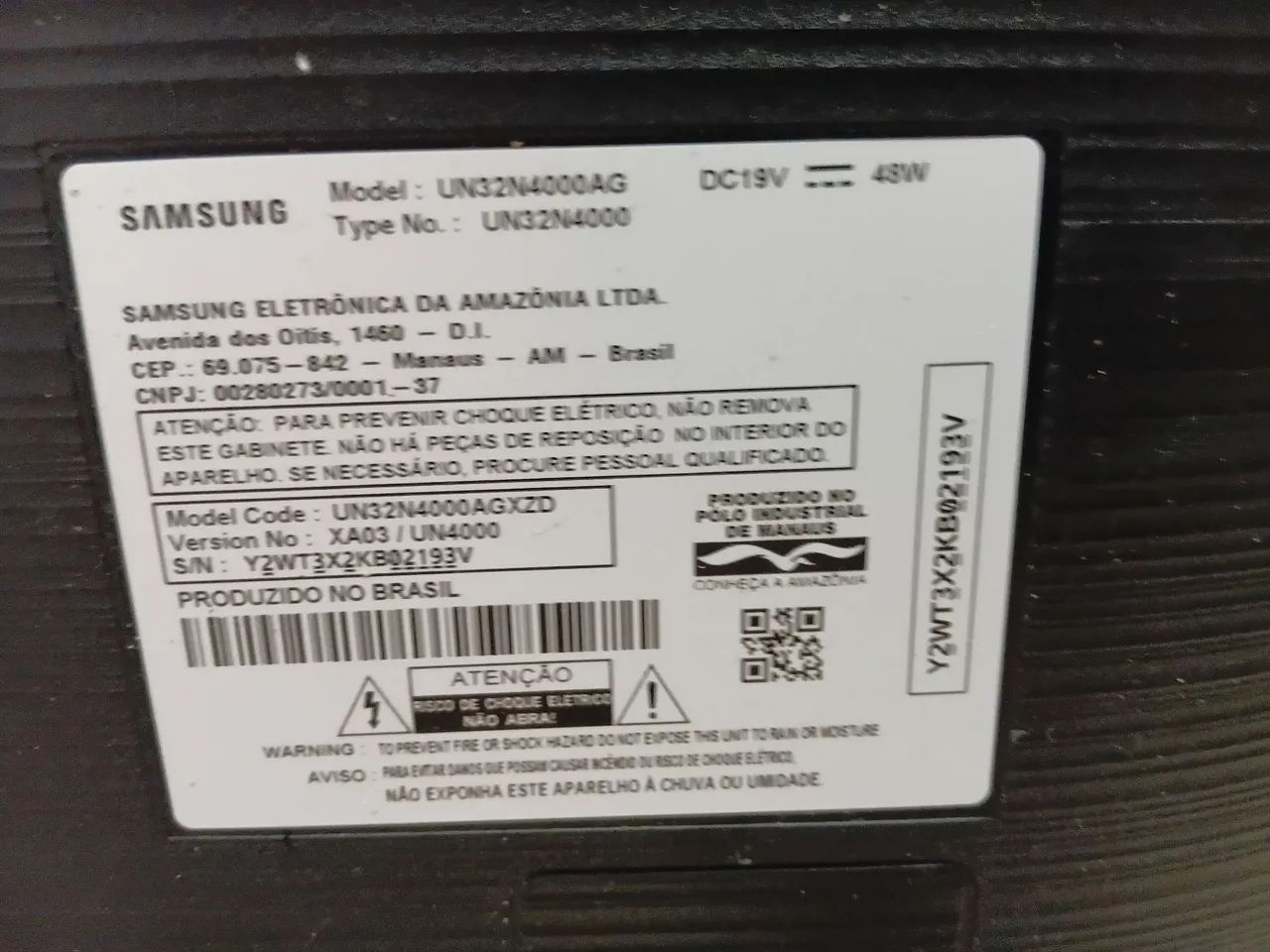 TV Samsung 32 Polegadas UN32N4000AG com tela trincada! Está ligando. - Foto 4