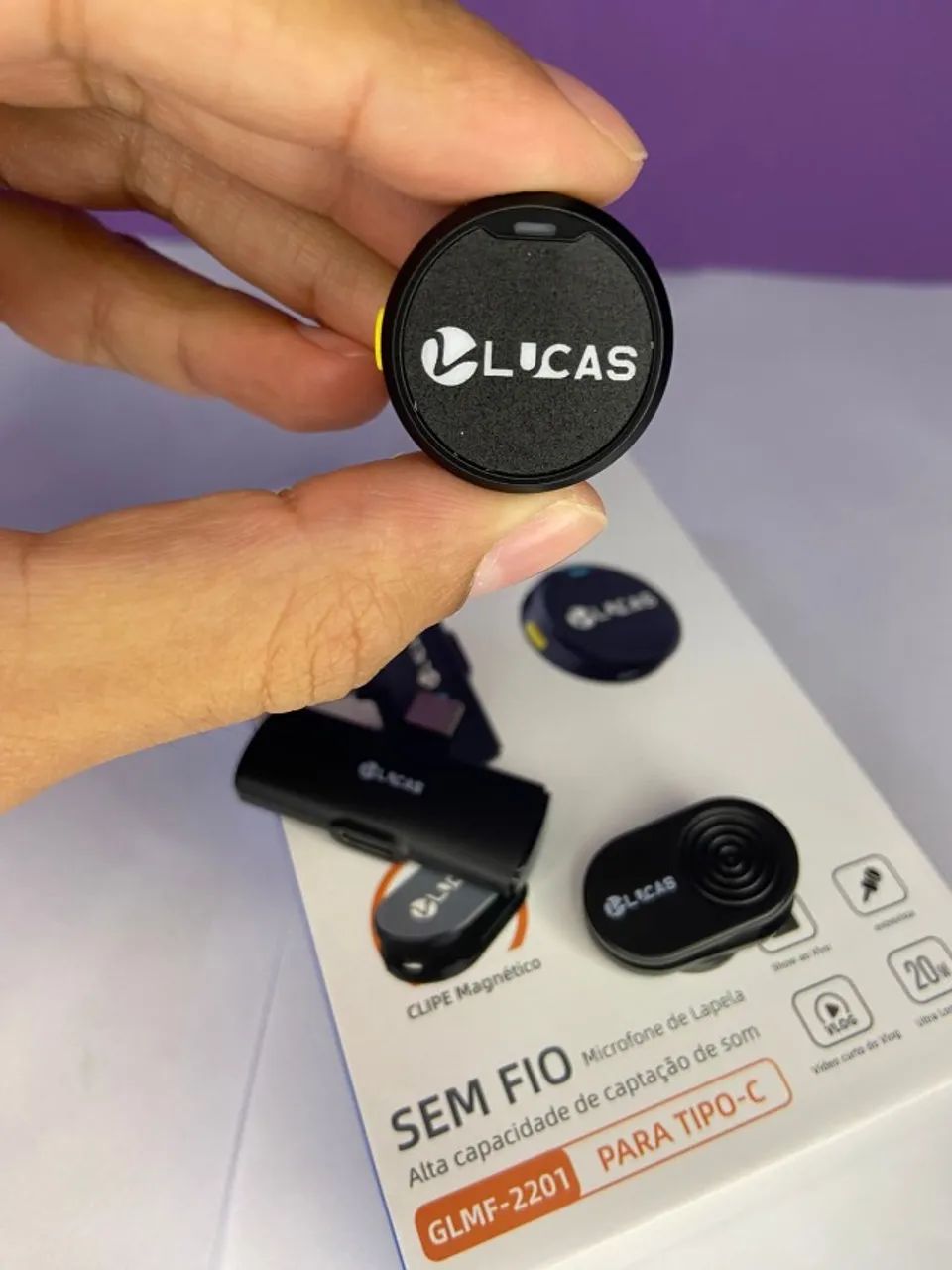 Microfone de Lapela sem Fio Lucas para Tipo C GLMF-2201 an2
