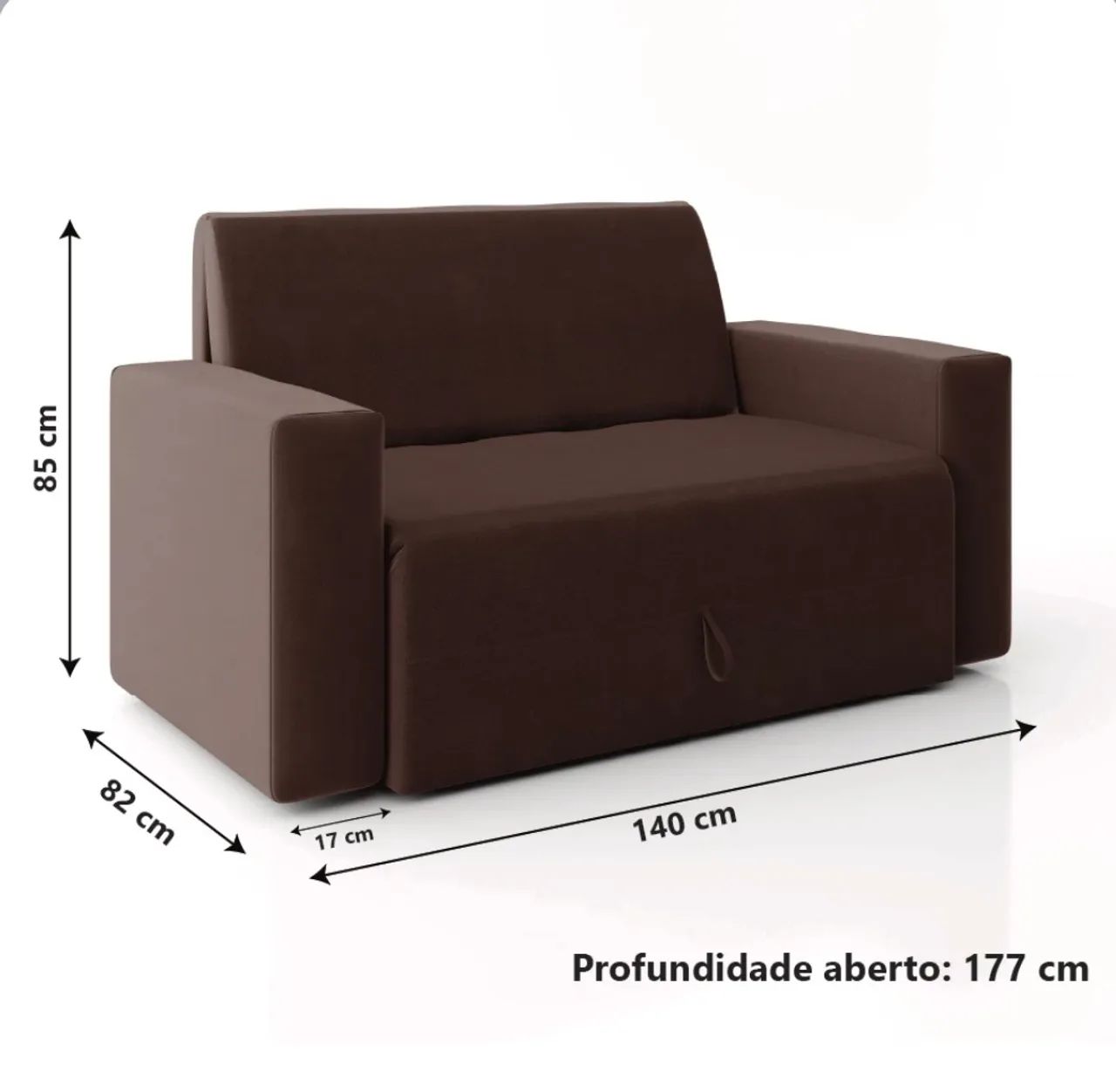 Sofá-Cama 2 Lugares 140x82x85 A PRONTA ENTREGA  - Foto 3