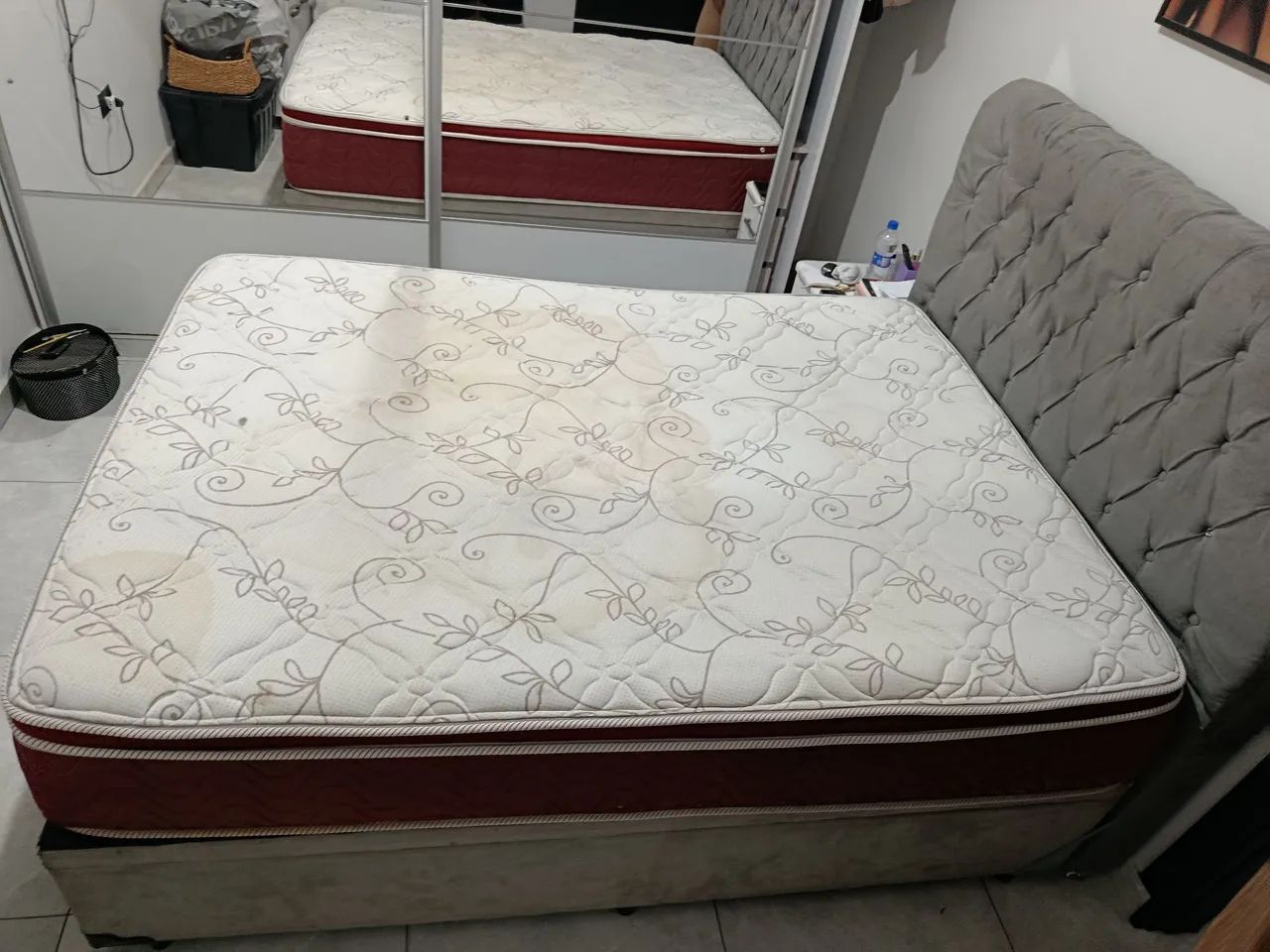 Kit cama casal colchão+box baú+ cabeceira  - Foto 4
