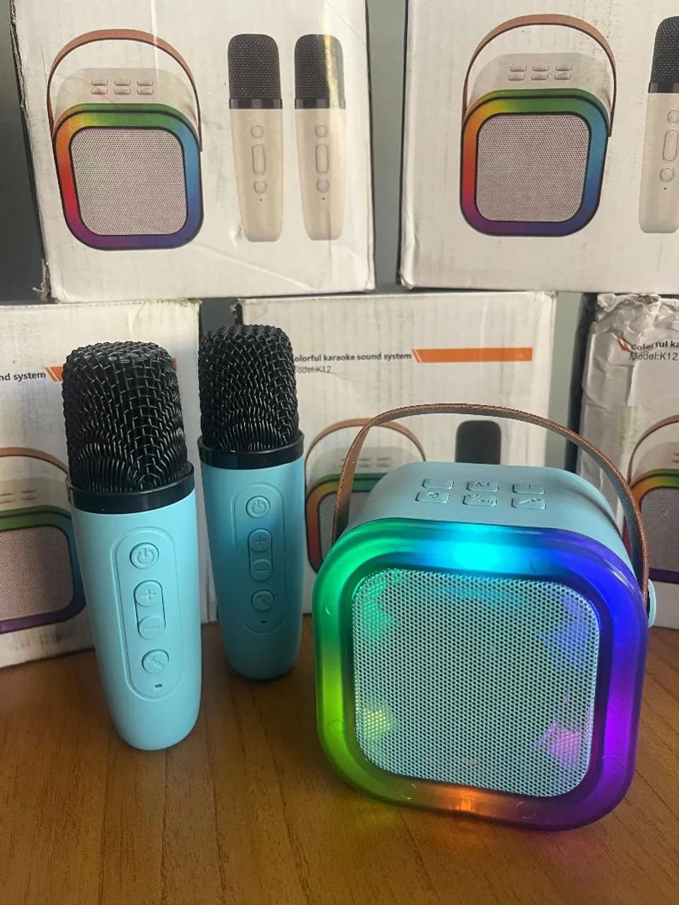 CAIXINHA DE SOM COM 2 MICROFONES BLUETOOTH/ NOVA - Foto 4