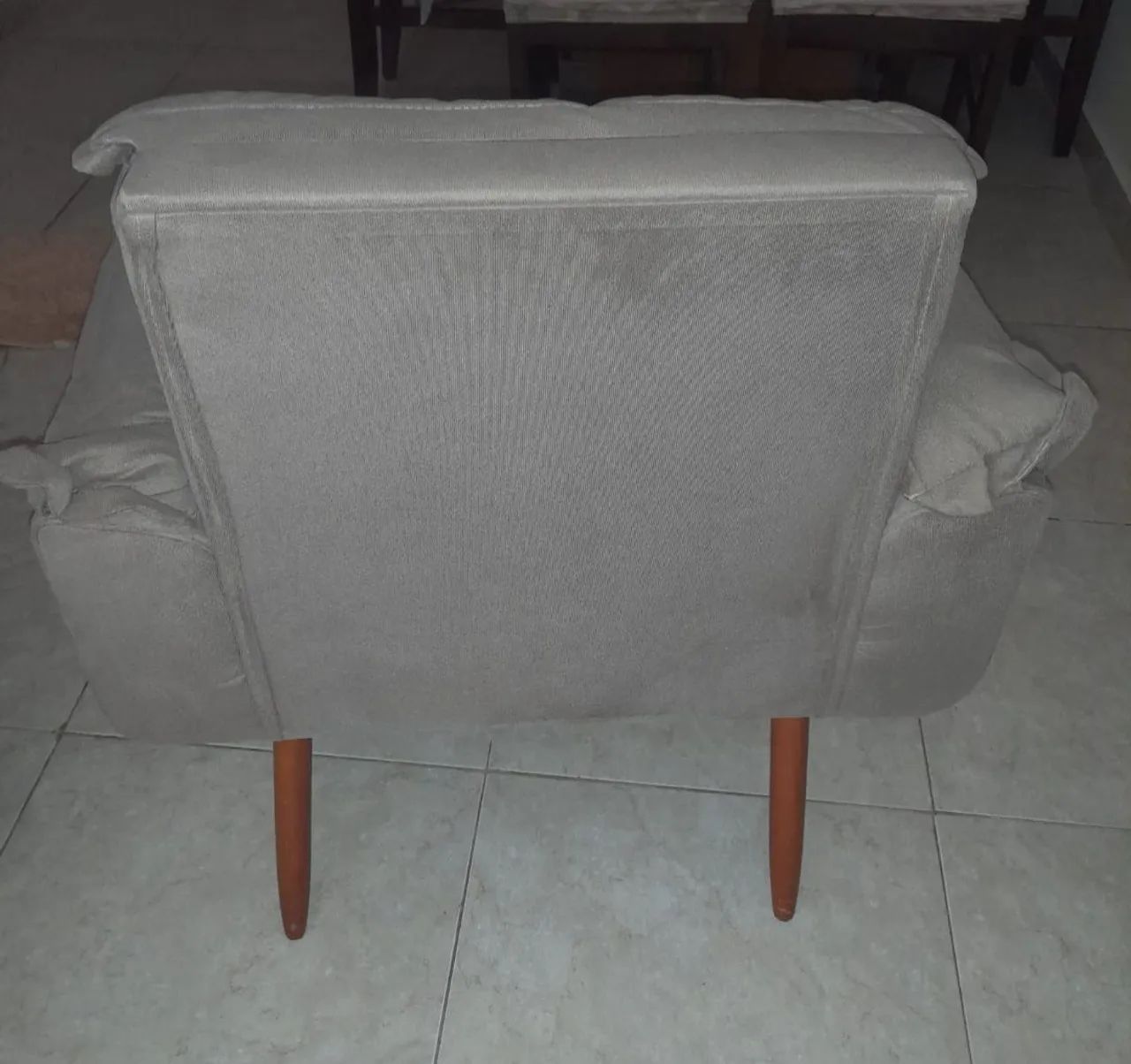 Poltrona Decorativa Opalla Sala Suede Bege Escur - Foto 3