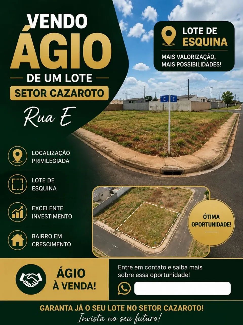 Vendo ágio de um lote no setor Cazaroto