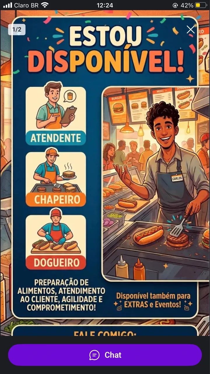 Eu Estou a procurar.obs:área de lanchonete 