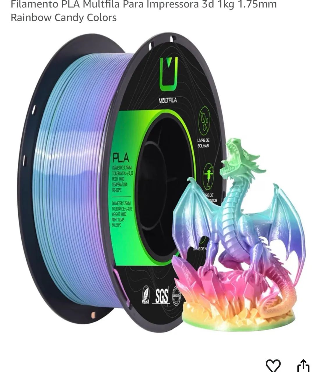 FILAMENTOS 3D MULTFILA A PARTIR DE R$ 100,00 VÁRIAS CORES. 