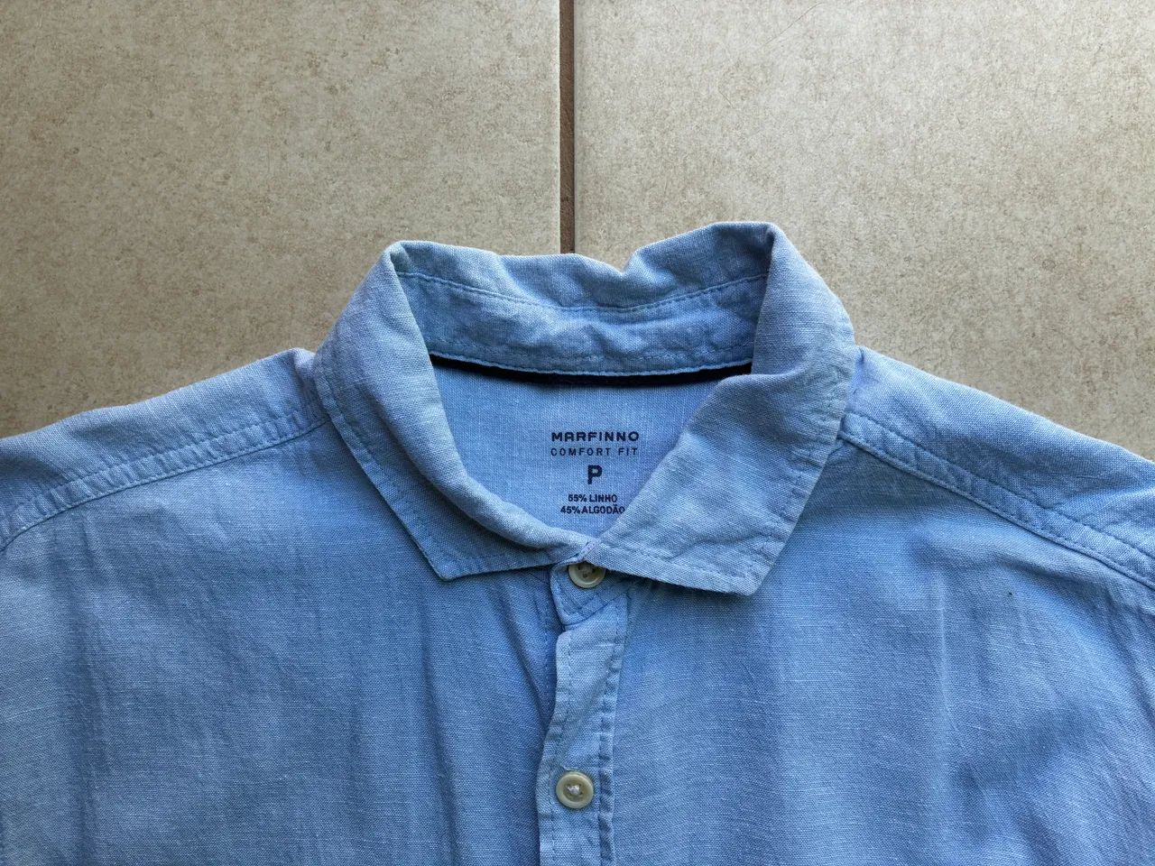 LINHO: camisa social azul P (Marfinno) - Foto 2