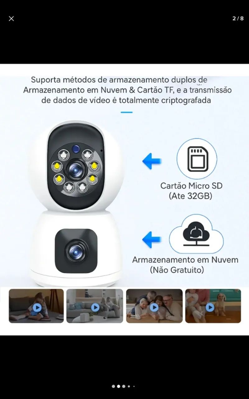 Câmera Wi-fi Interna Lente Dupla  - Foto 4
