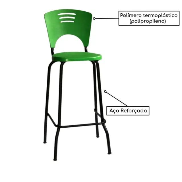 Banqueta Alta Fixa Verde Design Sofisticado para Cozinhas, Bares e Espaços Gourmet 34102 - Foto 3