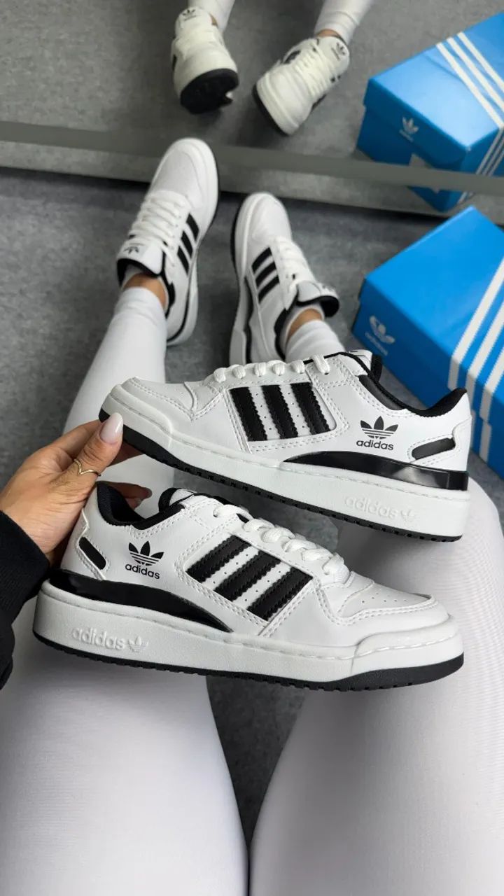 Tenis Adidas fórum Branco preto - Foto 2