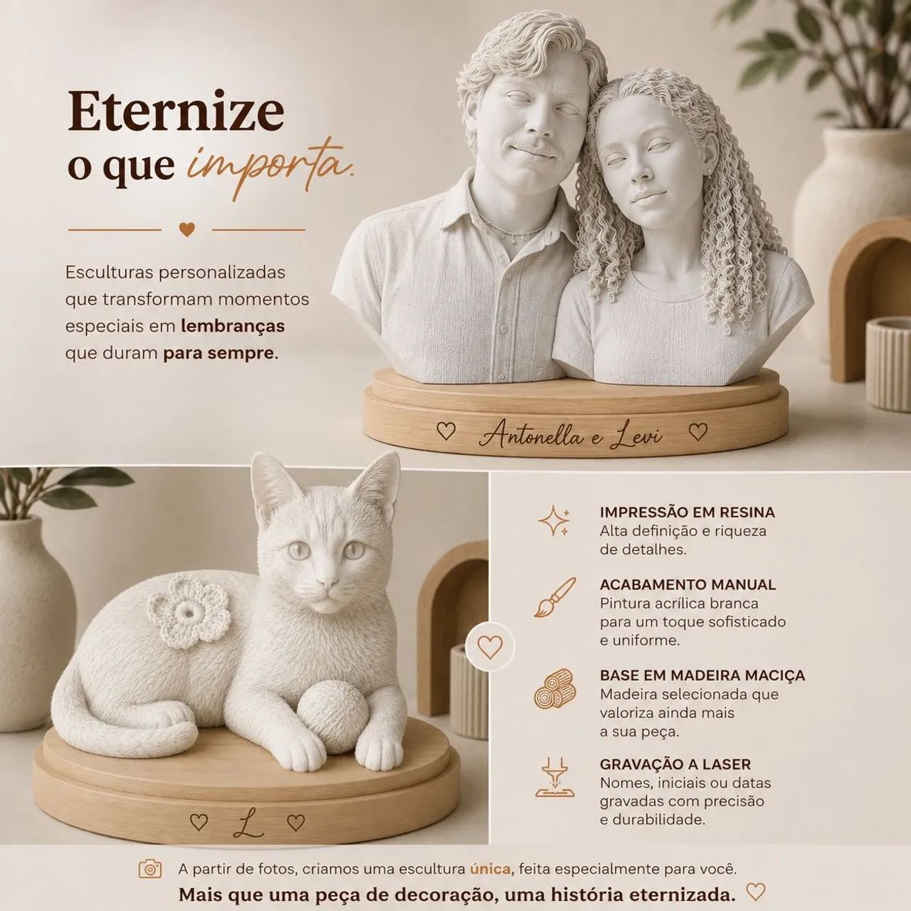 Impressão 3D em resina.
