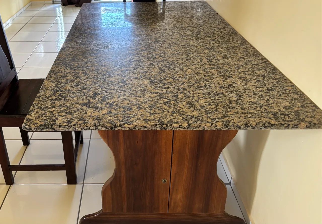 Mesa de mármore + suporte de madeira grátis: 02 cadeiras  - Foto 3