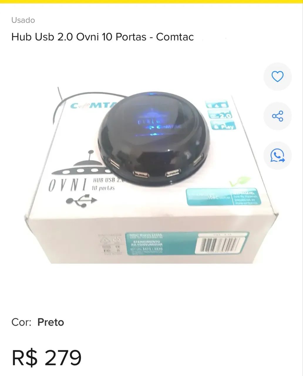 Hub Usb 2.0 Ovni 10 Portas - Comtac - Foto 5