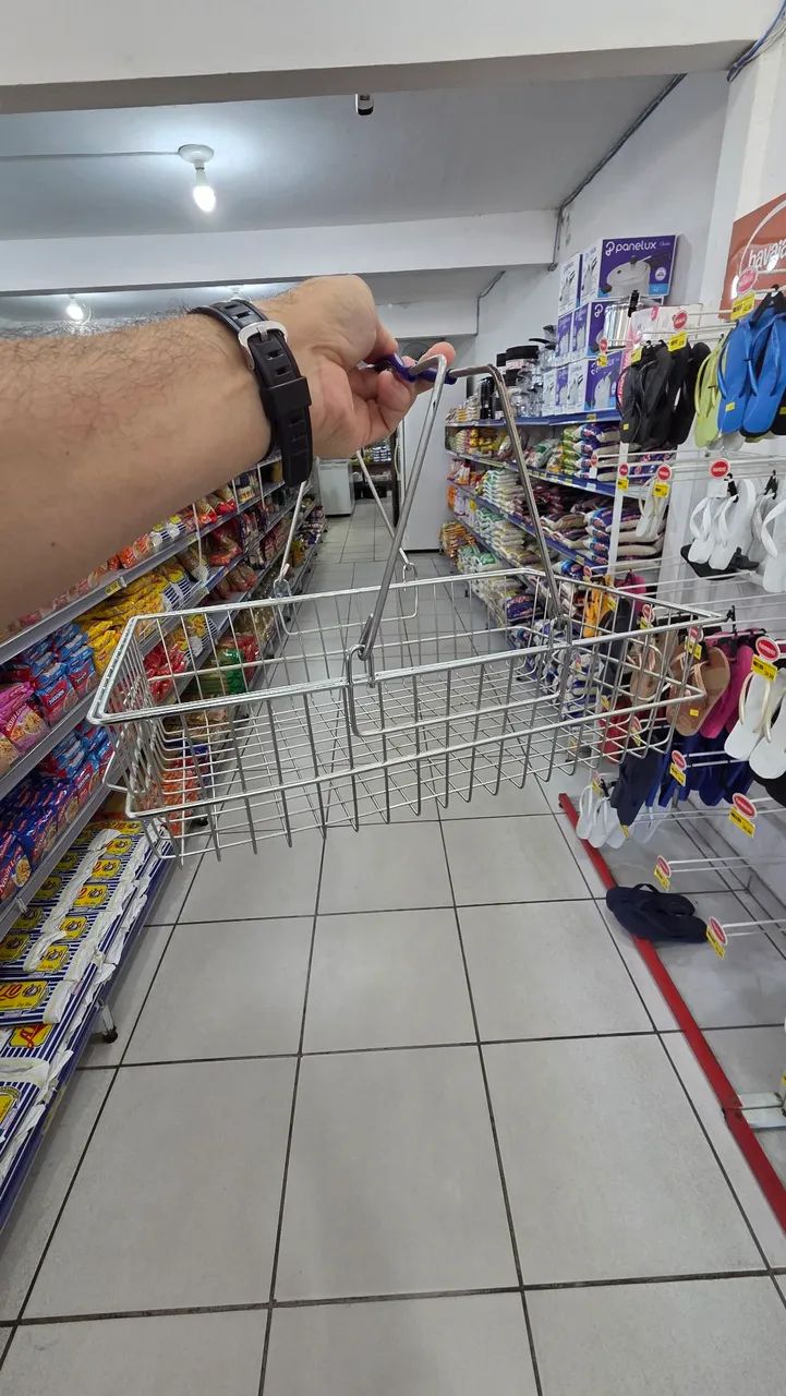 Cesta Mercearia Aramada Cestinha Supermercado Mercado