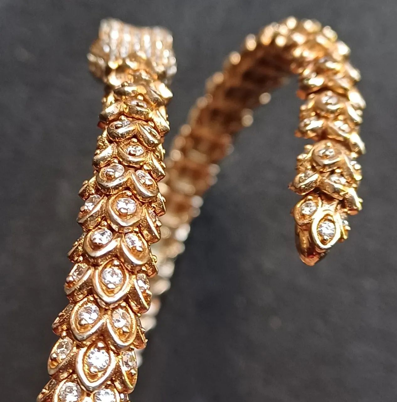Pulseira serpente de prata 925 banhada a ouro 18k - Foto 2