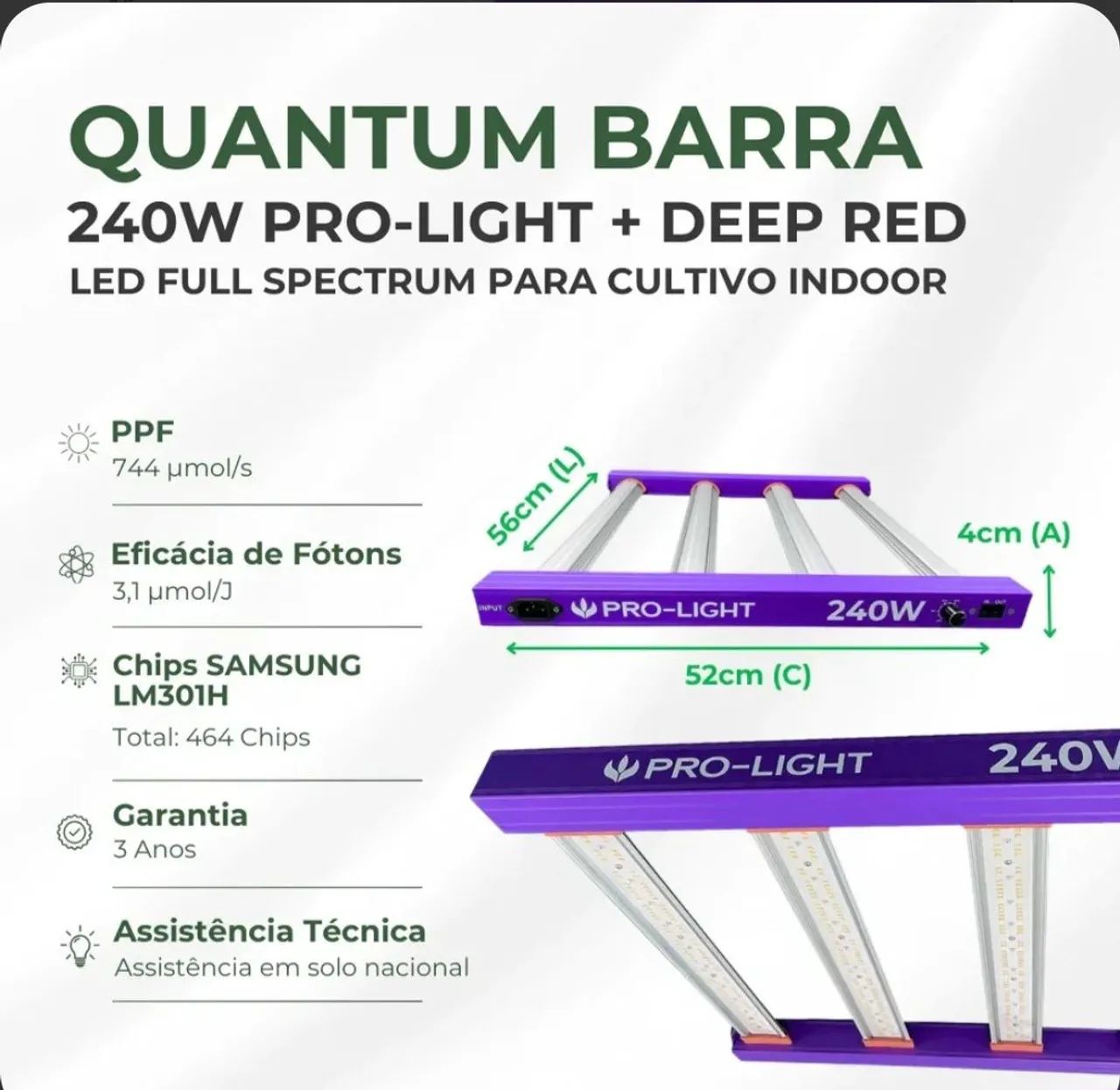 LED Cultivo QuantumBarra 240W ProLight