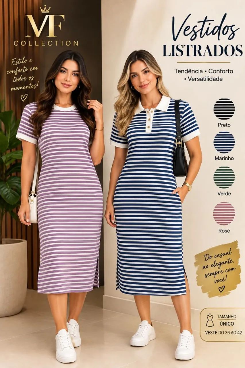 Vestidos malhas super confortáveis 