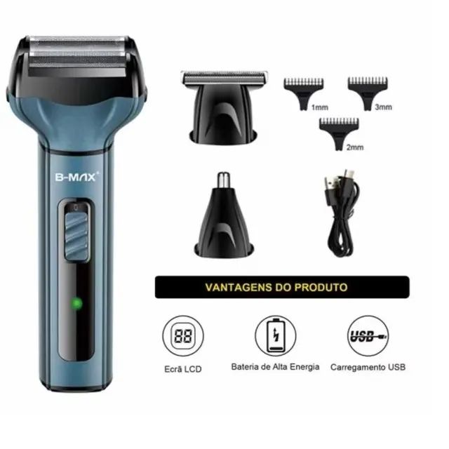 Kit 3x1 Maquina de Corte Barbeador, Depilador, Aparador de Pêlos Nariz Masculino C034 - Foto 5