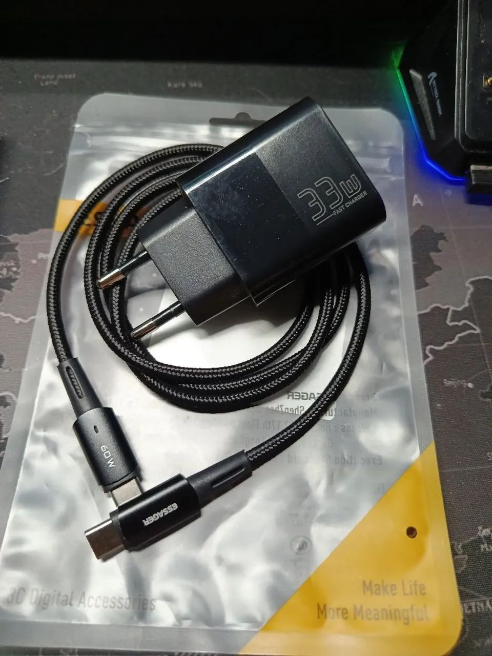 ? carregador Essager Original 33w tipo c 60w turbo / iPhone e Android  - Foto 4