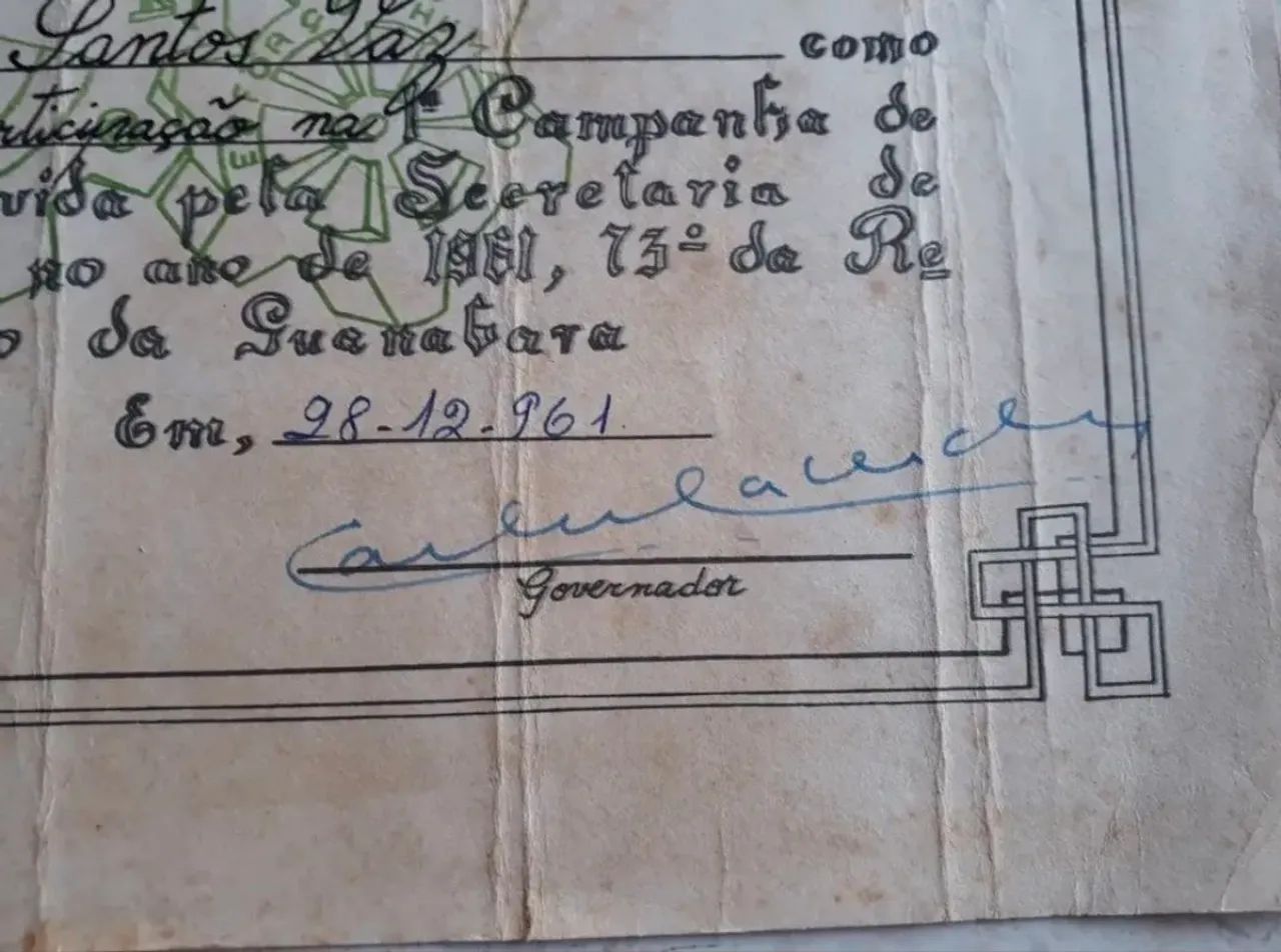 Documento Original Assinatura de Carlos Lacerda de 1961 - Foto 2