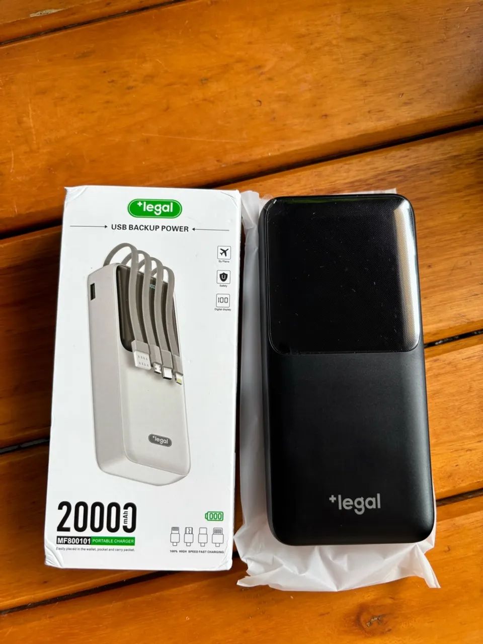 Power Bank 20.000MAh legal Plus preto - Acessórios de Celular