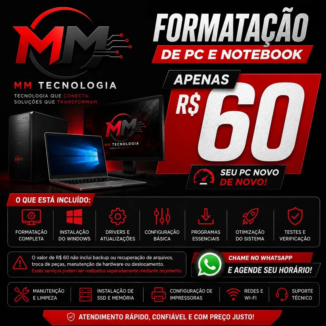 FORMATAÇÃO DE PC E NOTEBOOK - APENAS R$ 60!