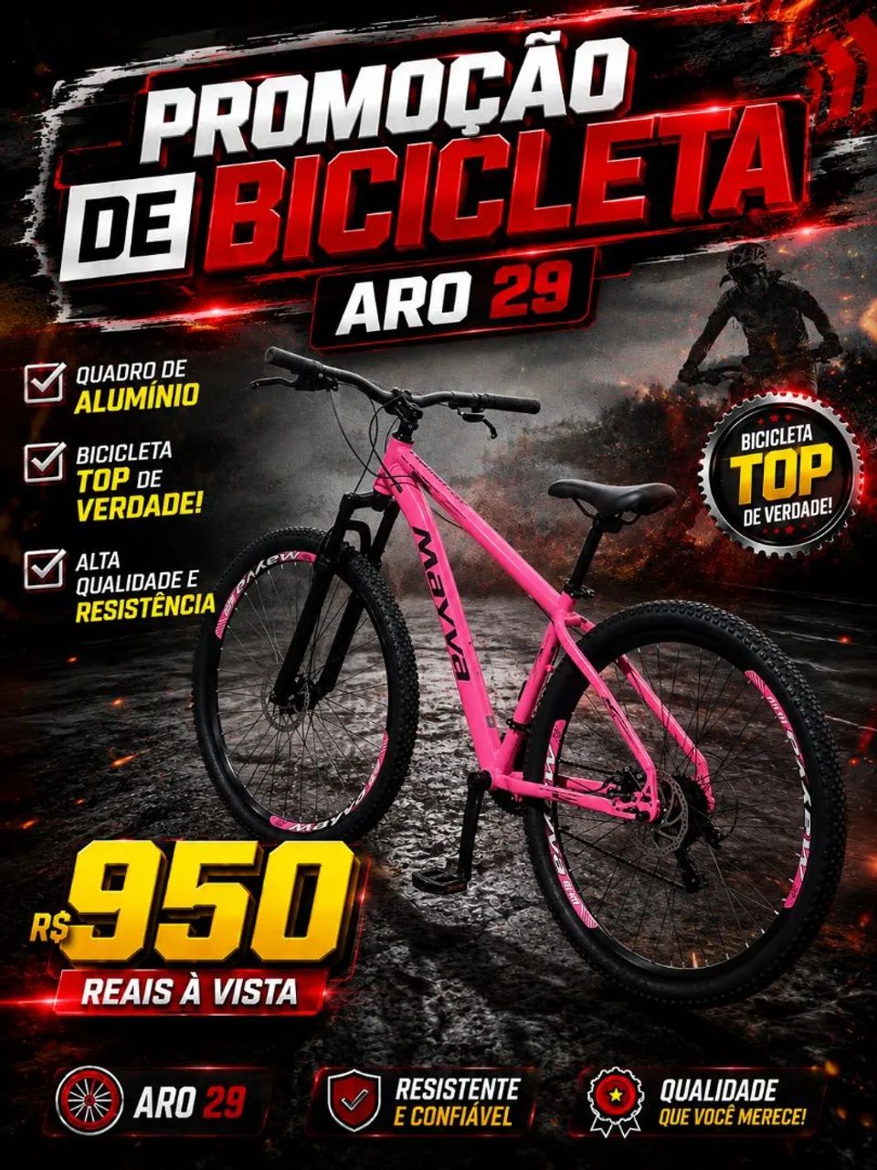 Promoção de bicicleta aro 29 de alumínio - Foto 3