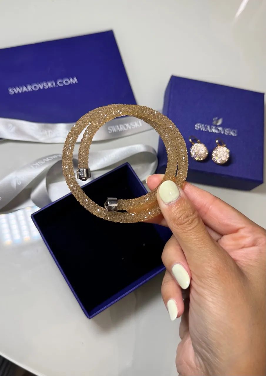 conjunto Swarovski pulseira e brinco original  - Foto 4