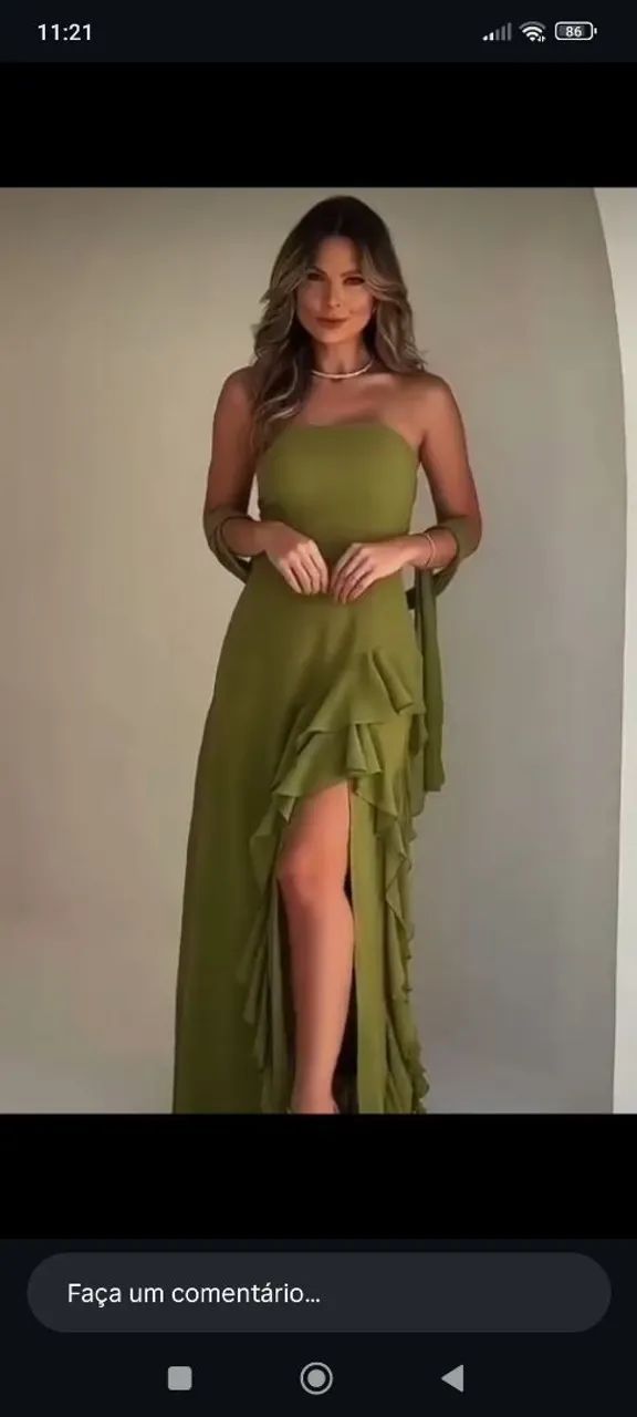 Vestido de festa verde oliva - Foto 4