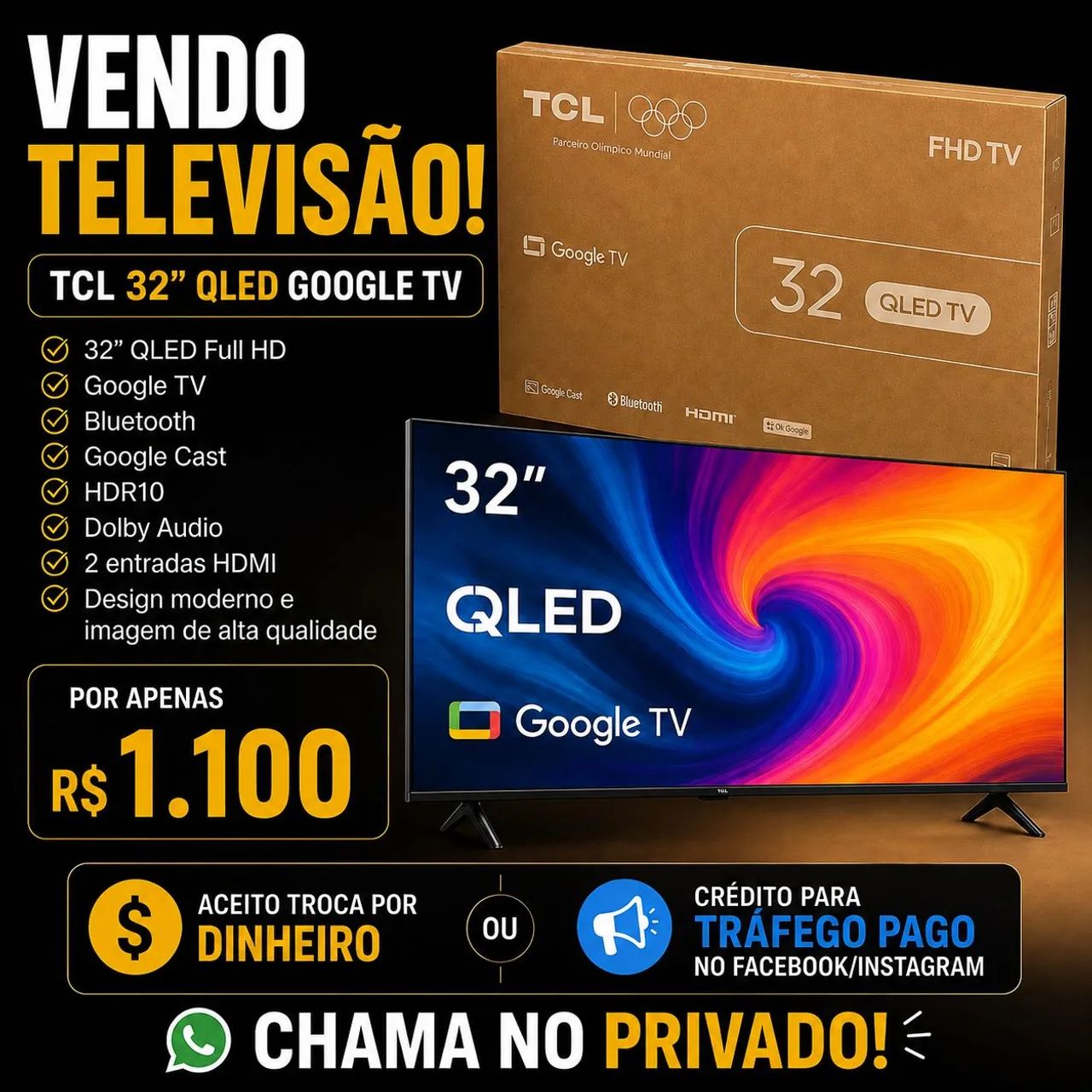 Tv nova 32 polegadas 