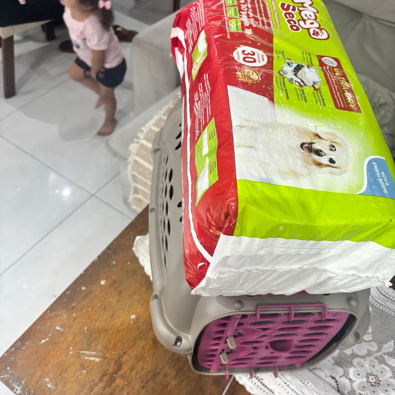 Caixa de transporte pets, tapete e pipi dog 