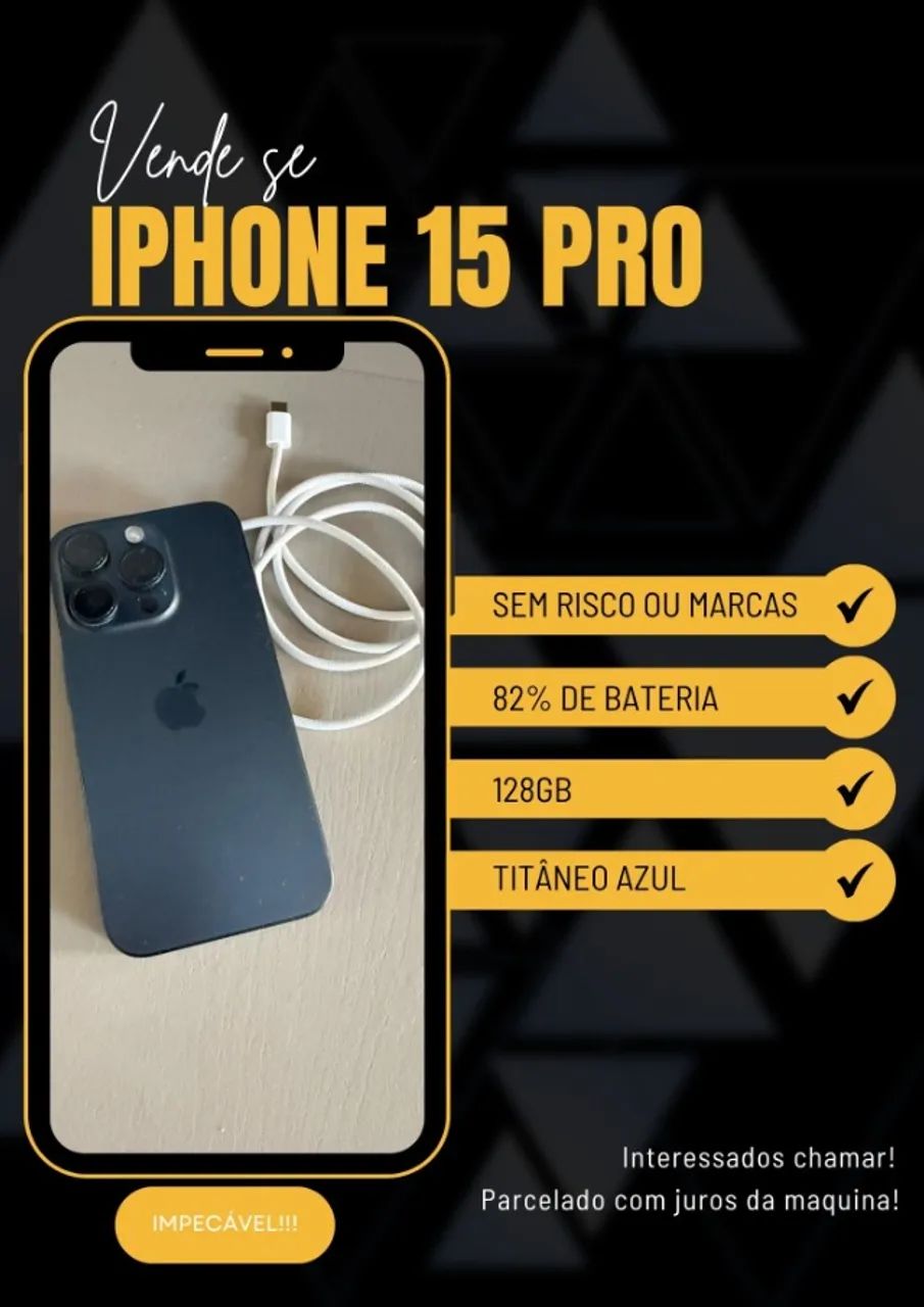 Iphone 15 pro 128gb Semi novo | Imperdível - Celulares e