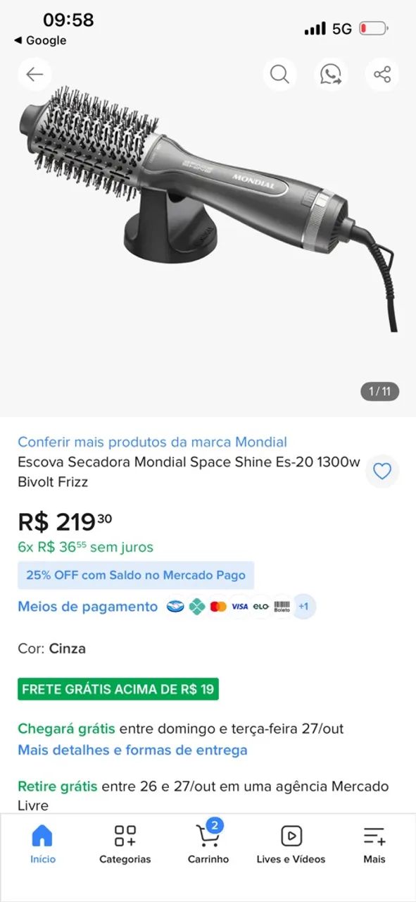 Escova Secadora Mondial Space Shine - NOVA
