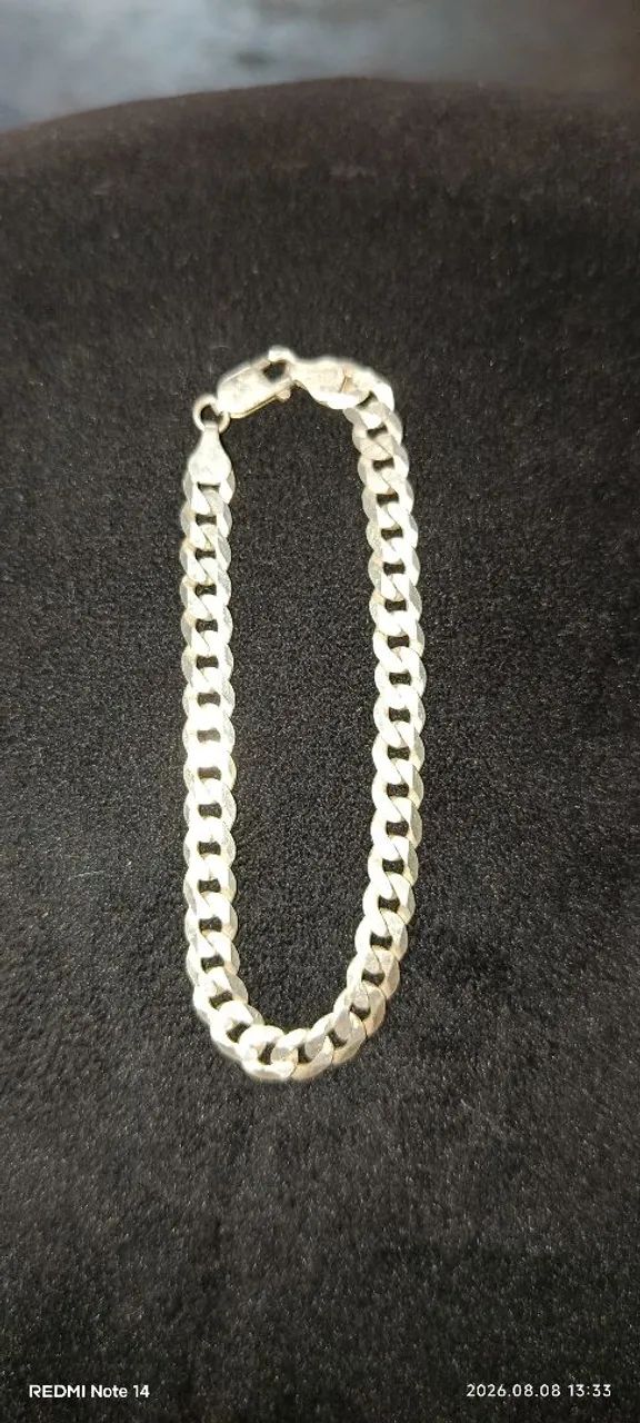 Pulseira de prata  8mm - Foto 2