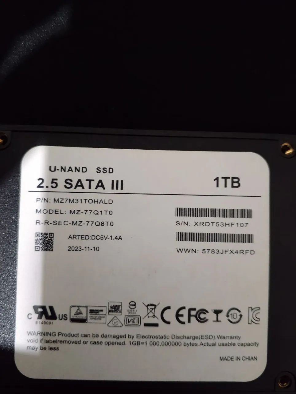 SSD sata 2.5 polegadas 1tb 