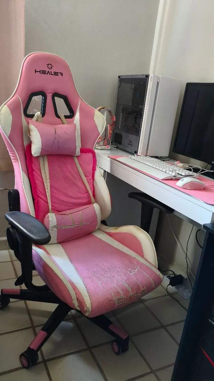 Cadeira Gamer Rosa  - Foto 2