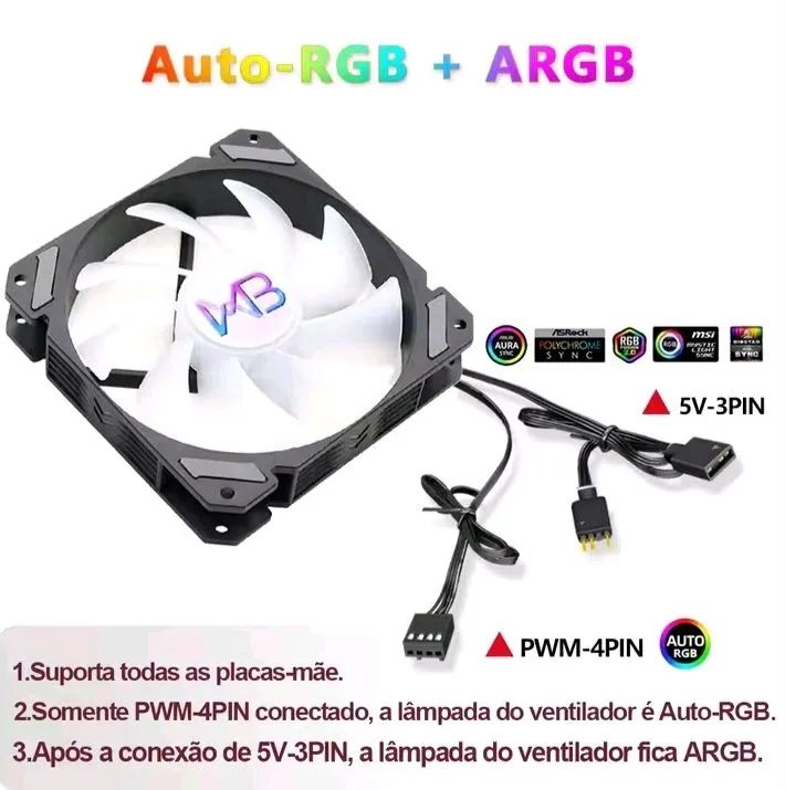 Cooler para CPU Wovibo 4 Tubos ARGB 120mm - Foto 4