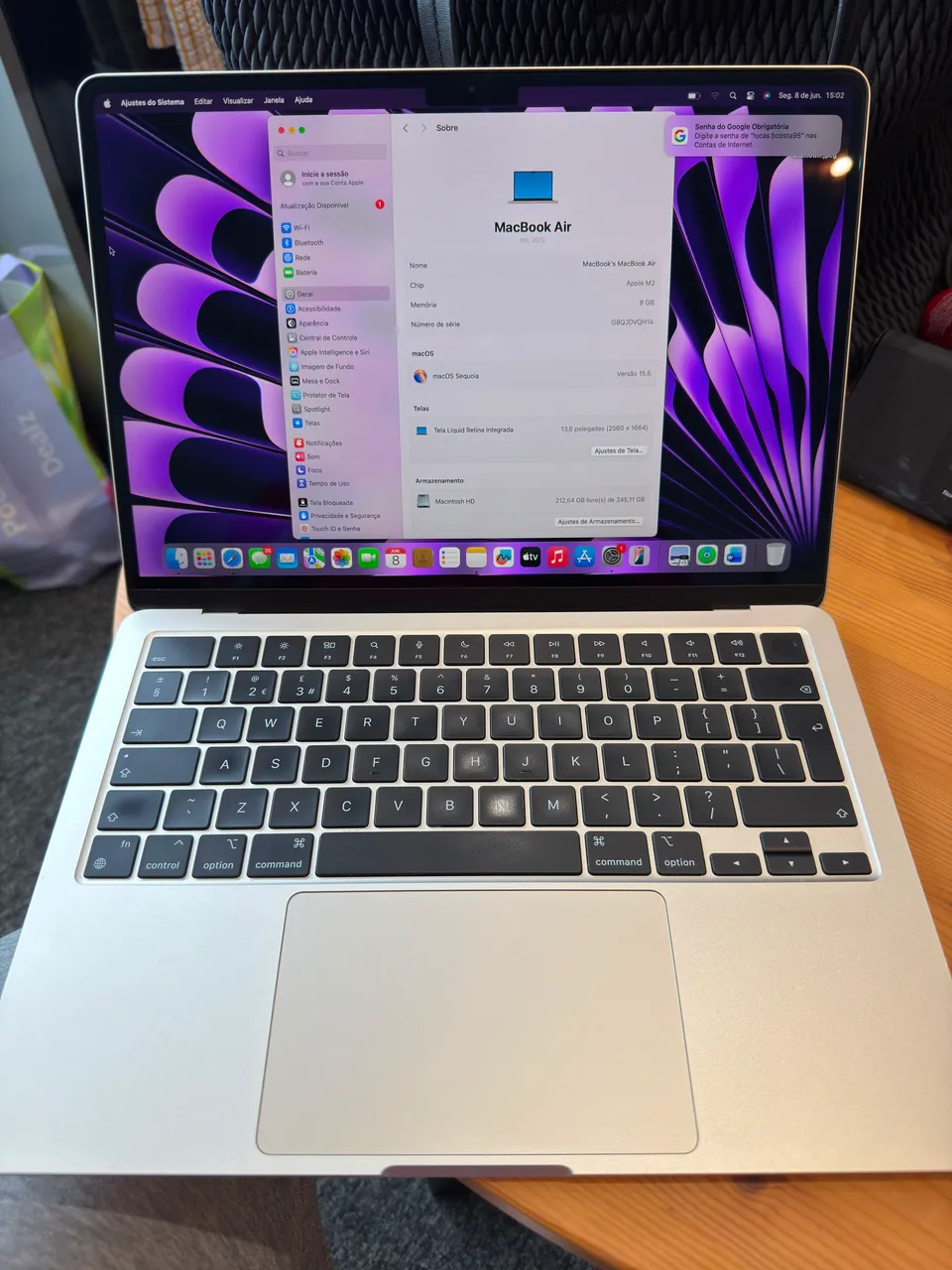 MacBook Air M3 512/16Gb, 15 polegadas - Garantia AppleCare 2027