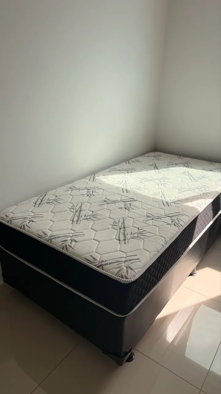Cama de solteiro box  com base e colchão  - Foto 4
