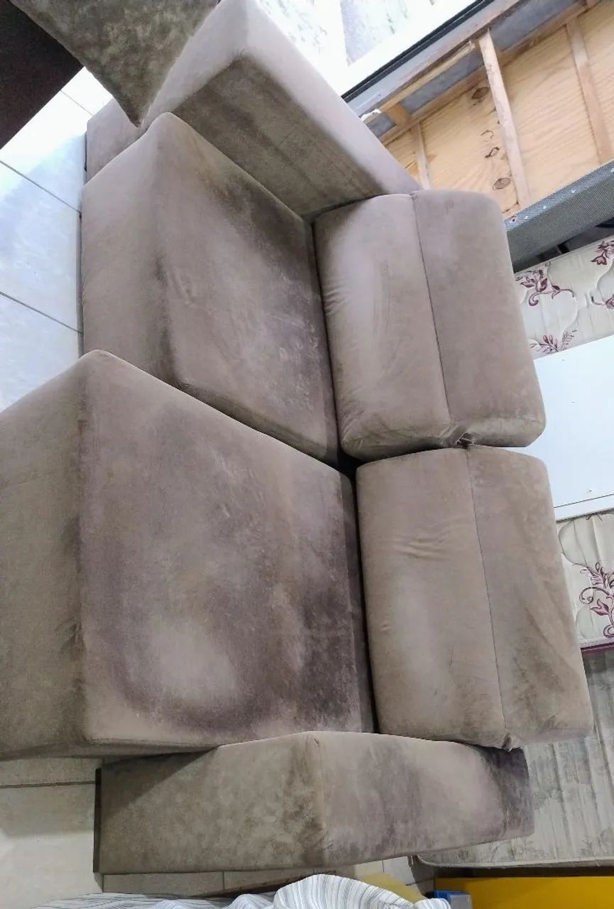 Sofá de 4 Lugares de Suede - Foto 4