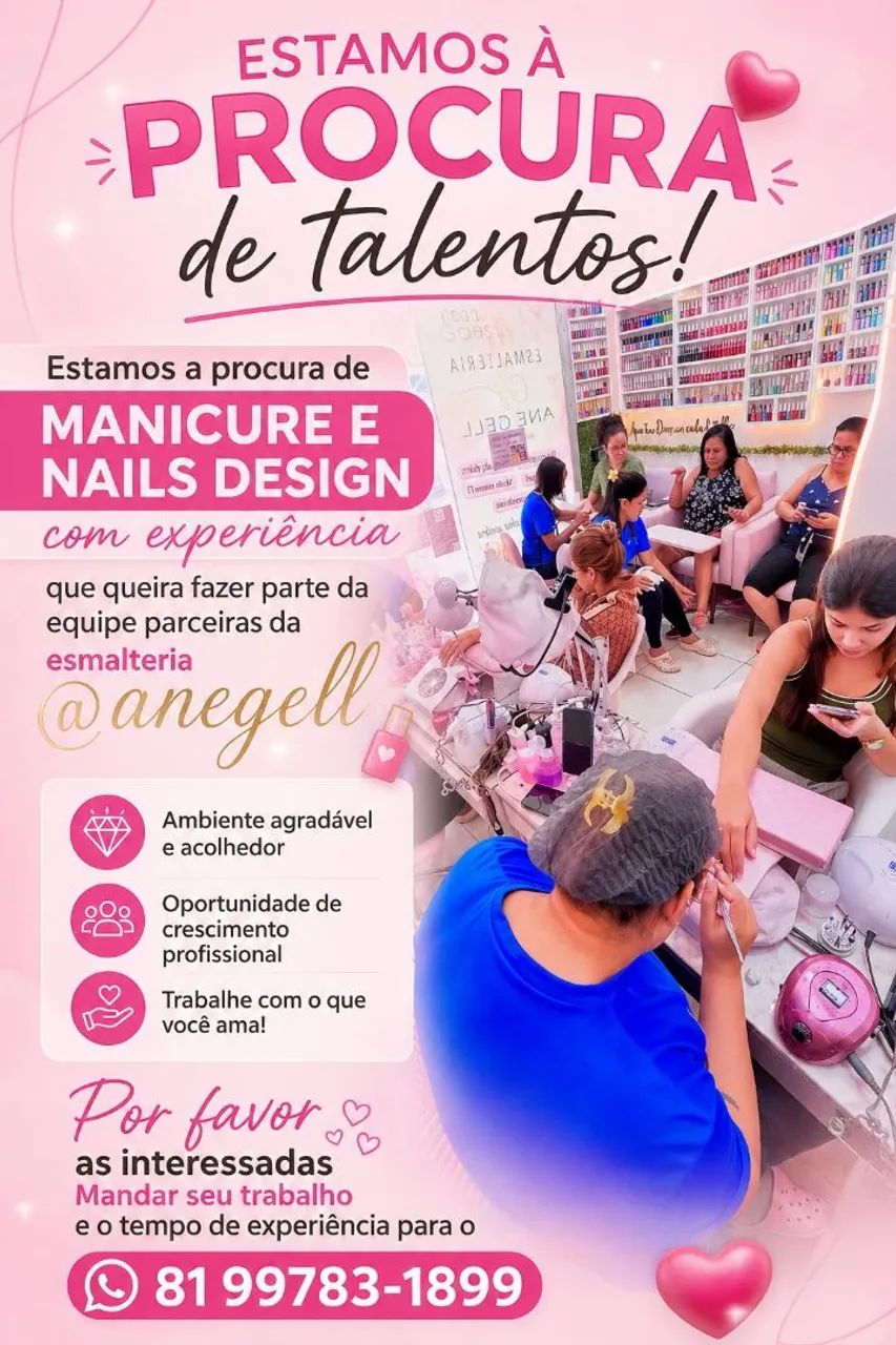 Vaga manicure com experiência 