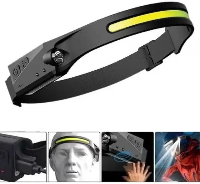 Lanterna De Cabeça Com Sensor Recarregável Resistente A Água - Foto 6