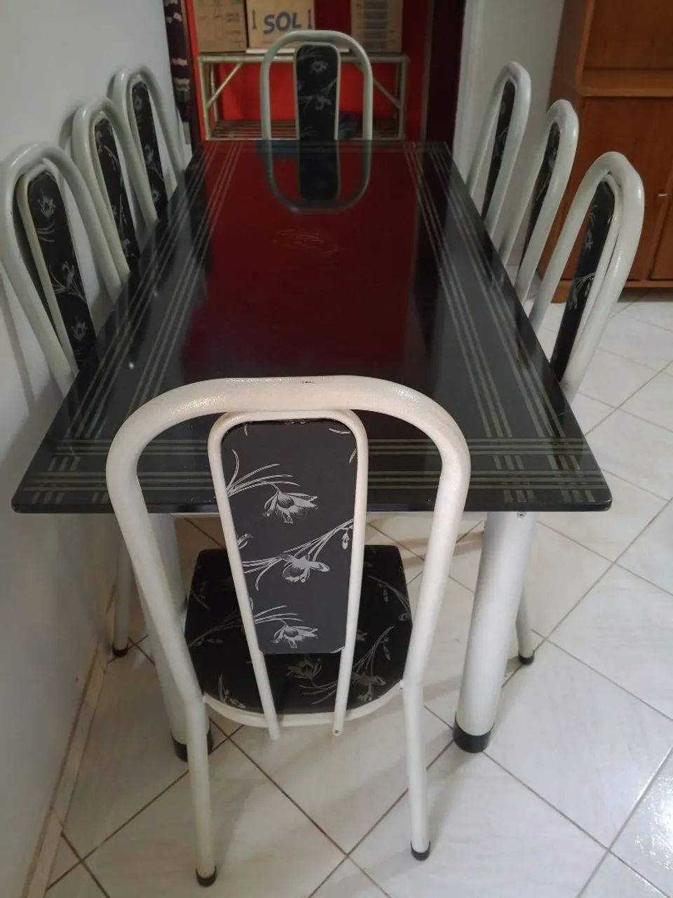 Mesa tubular 8 cadeiras 