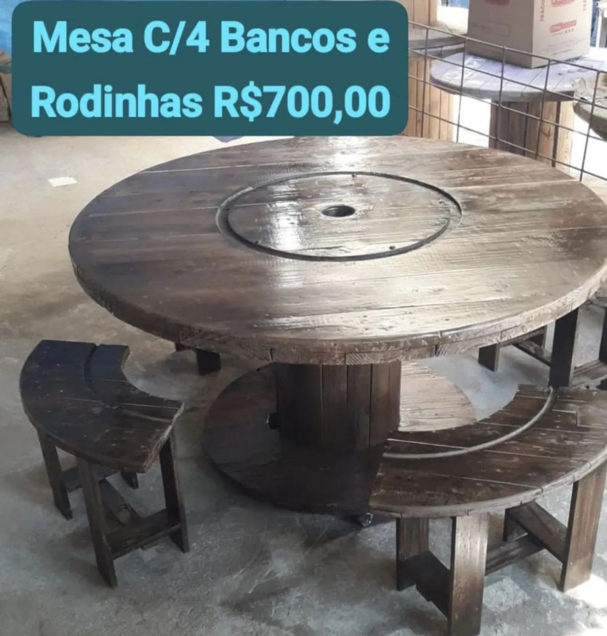 Bancos de Madeira de Carretel  - Foto 2